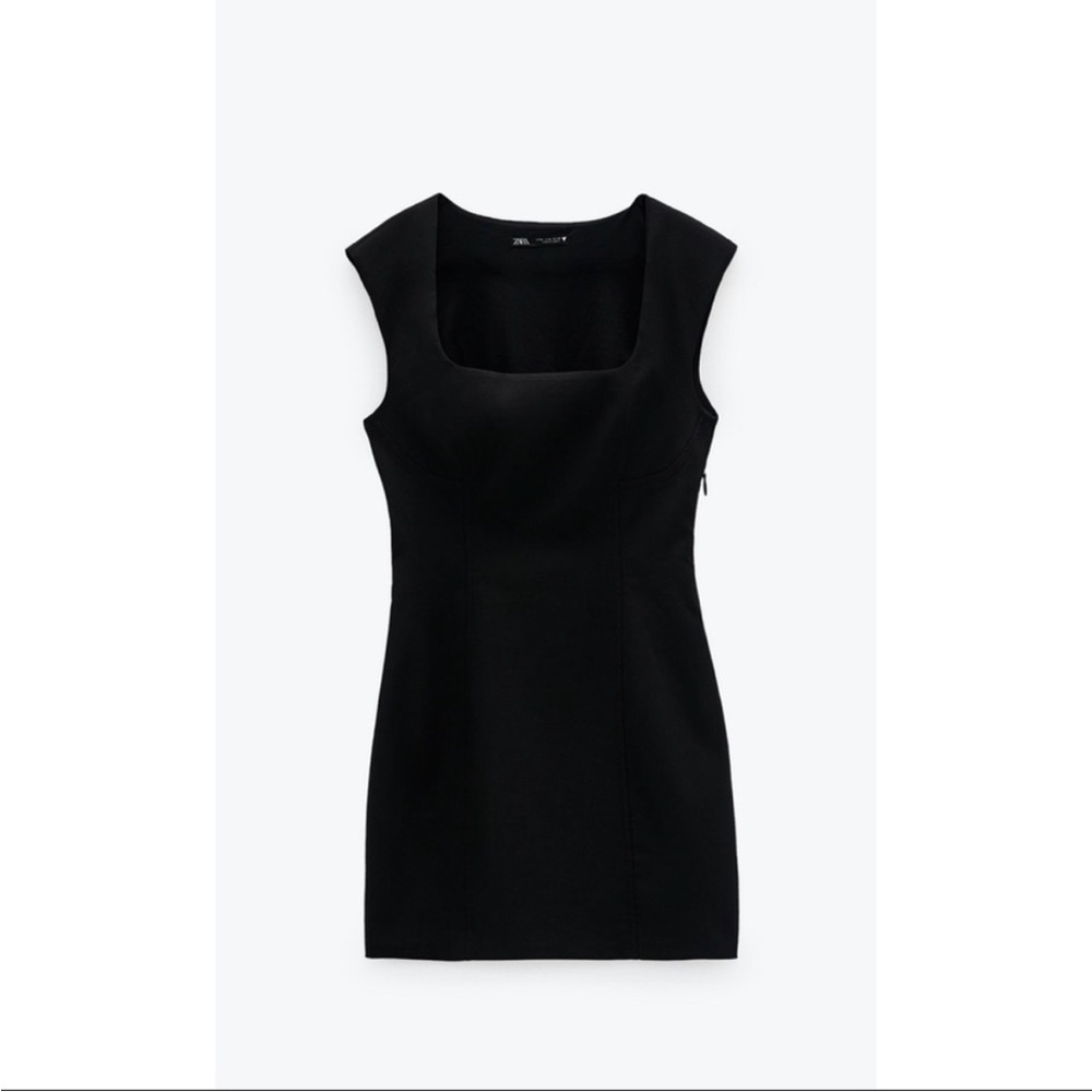 Zara fitted black mini dress sleeveless